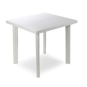 Mesa quadrada fiocco, branca, para uso externo, 80 x 75 x 72 cm