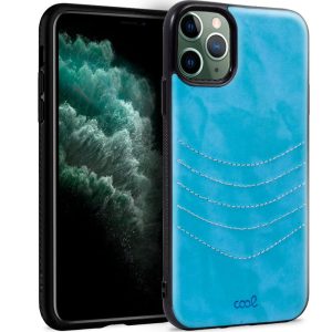 Capa COOL para iPhone 11 Pro Max Leather Bordado Celeste
