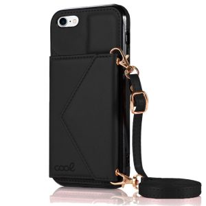 Capa COOL para iPhone 7 / 8 / SE (2020) / SE (2022) Colgante Wallet preto