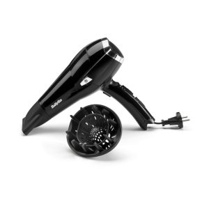 Secador de cabelo preto 2000w com cabo retrátil