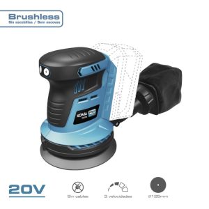 Lixadora excentrica 20 v brushless (sem bateria e carregador) 13 x 30 x 15 cm