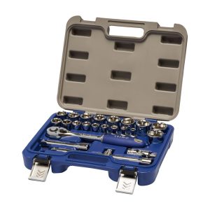 Roquete ½ pol, chaves de caixa hexagonais 8 - 32 mm, jogo 23 peças
