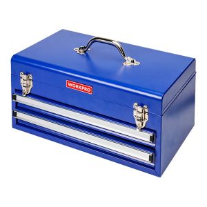 Caixa de ferramentas de metal 2 gavetas, 46 x 24 x 22 cm