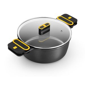Caçarola de alumínio fundido com revestimento antiaderente triplo e tampa de vidro, daily pro, ø32 cm