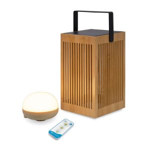 Lanterna solar de mão okinawa, com lâmpada recarregável, 14 x 14 x 24 cm