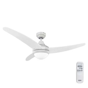 Ventoinha de teto modelo egeo. cor branco. potência: 60w pás: ø122cm com comando edm