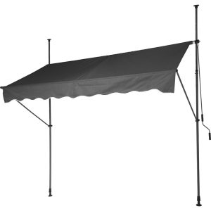 Toldo ajustável, cinza, 2,50 x 1,20 m