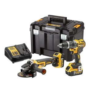 Kit xr 18v berbequim percutor + dcg405 rebarbadora + 2 baterias li-ion 5ah + mala tstak vi dck2080p2t-qw dewalt