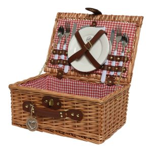 Cesta de picnic completa especial casais 26 x 38 x 18 cm