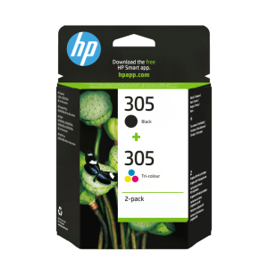 HP Paquete de 2 cartuchos de tinta original 305 tricolor / preto