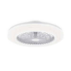 Ventilador de teto, led 3 cct, motor dc 25 w + led 60 w, modelo amigo, branco com difusor opal, ø57,5 cm