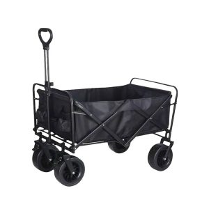 Carrinho de transporte dobrável 200 l / 75 kg, cor preta