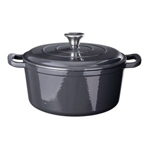 Panela de ferro fundido esmaltado cinza ø26 x 12 cm